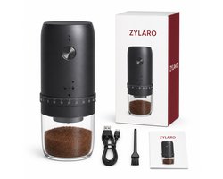 ZYLARO Elektrische Koffiemolen - Koffiebonen Maler - Vintage keramische maalbeweging, niet messen - Zwart