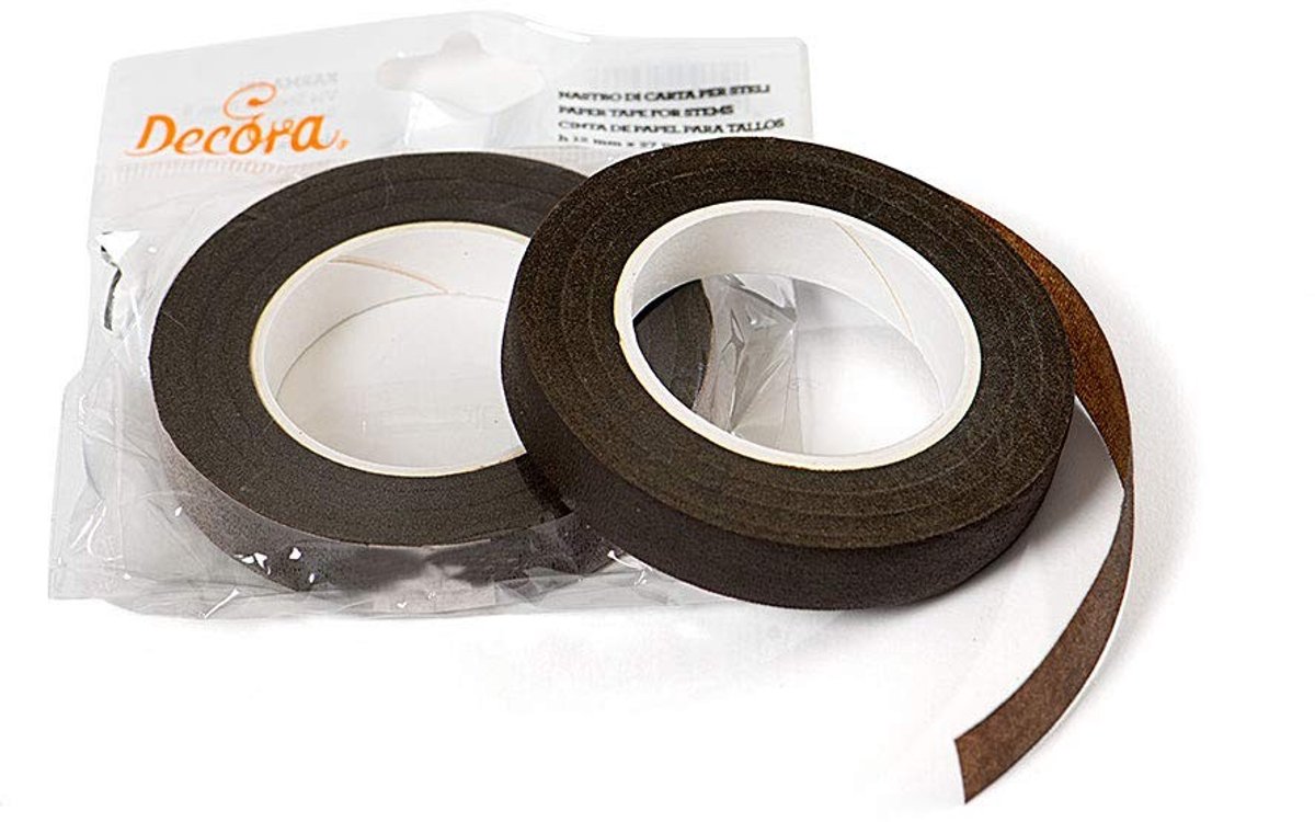 Kunstgras tape - Bruin - 12 mm x 27 m - Papier Bloemist Tape - Voor Tuin en Creatief Gebruik