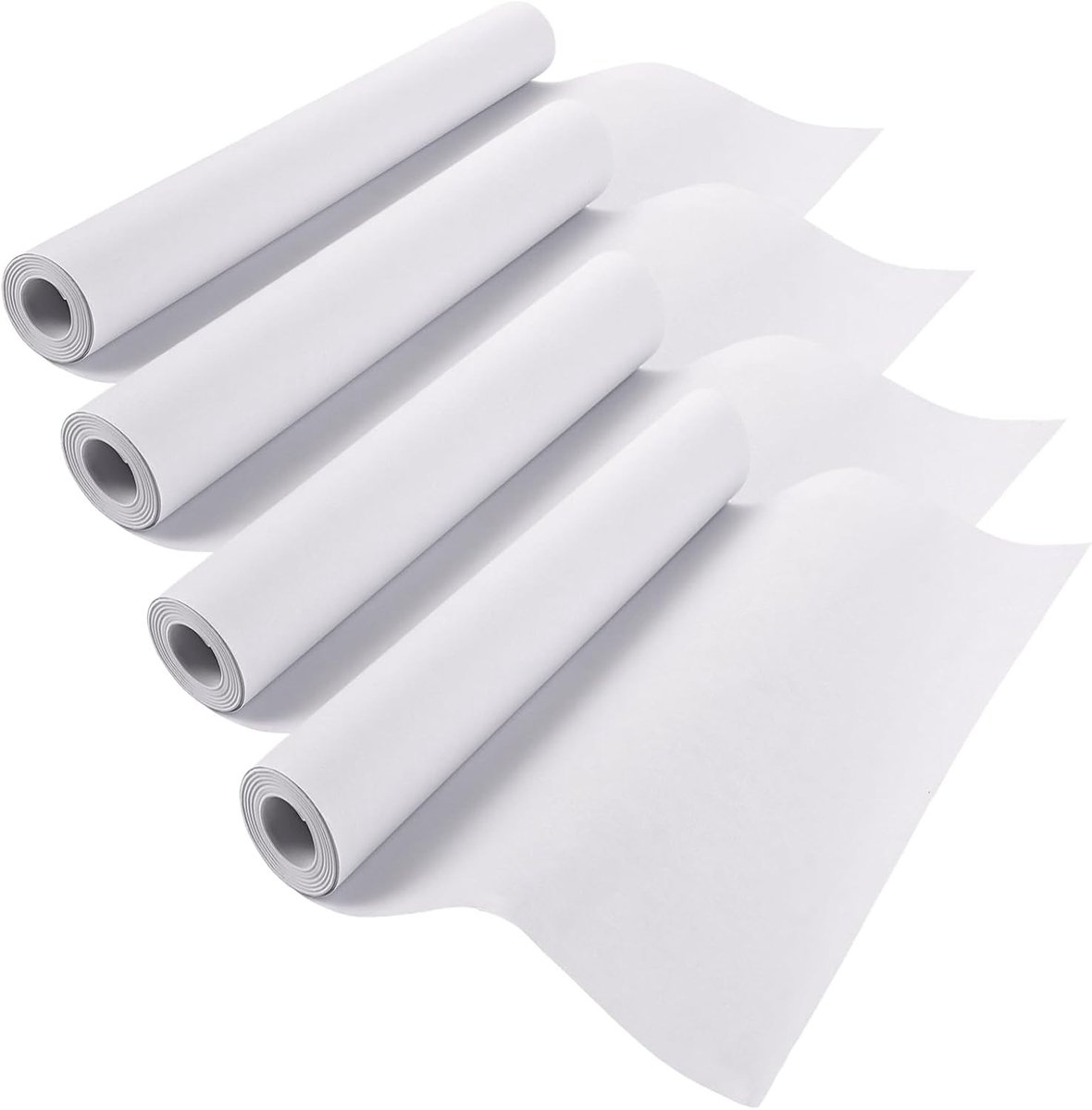 4 Stuks Tekenpapier Rol van 42.5 cm x 15 m, Wit, Geschikt voor Schilderen, Tekenen en Posters, Perfect voor Kunstenaars en Easels