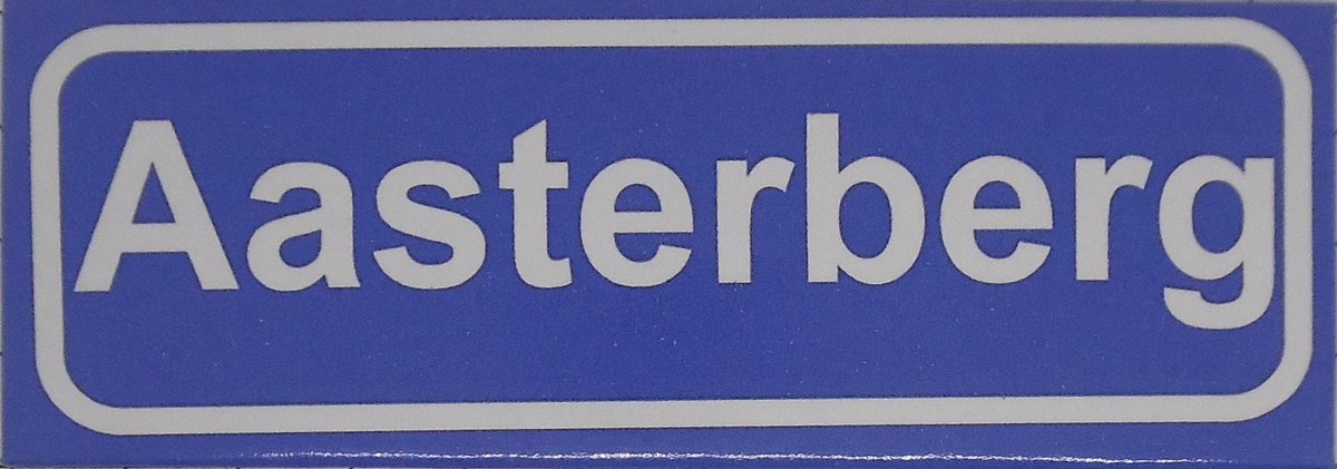 Souv© - koelkast magneet - plaatsnaam bord - kombord - souvenir - koelkastmagneetje - relatiegeschenk Aasterberg