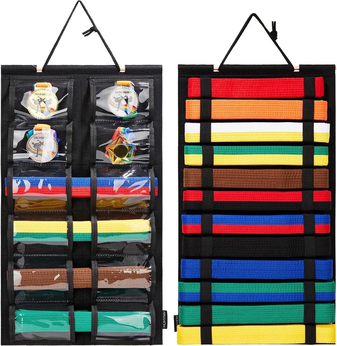 Hanging Organizer voor Martial Arts, 12 Karate Gorden Display voor Training en Opslag van Karate Straps