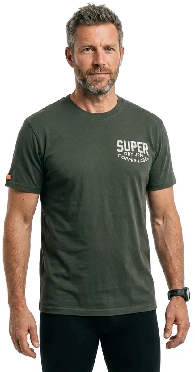 Superdry Work Logo Loose T-shirt Heren T-shirts Groen