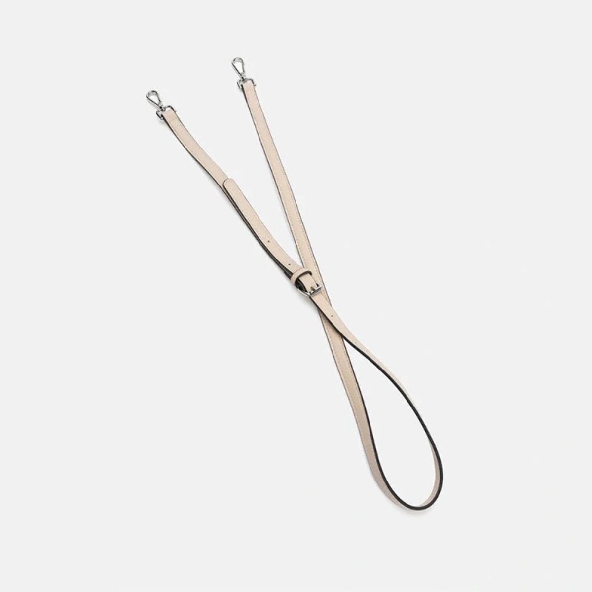 Stuff Maker schouderriem beige met karabijnhaak in zilver
