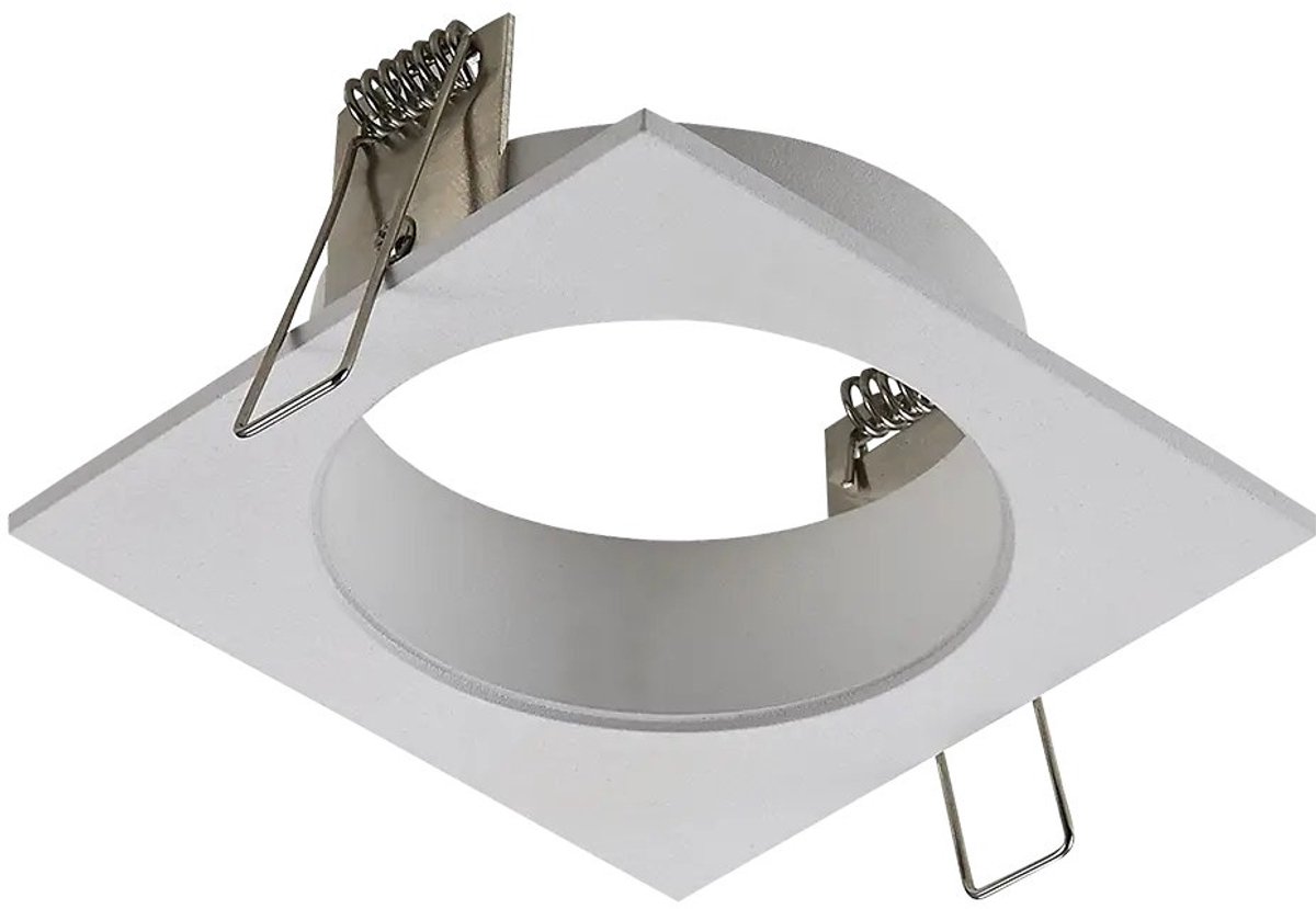 Zoom opbouwspot, vierkante vorm in satijnwit aluminium, 1x GU10-fitting, lamp niet inbegrepen, IP20