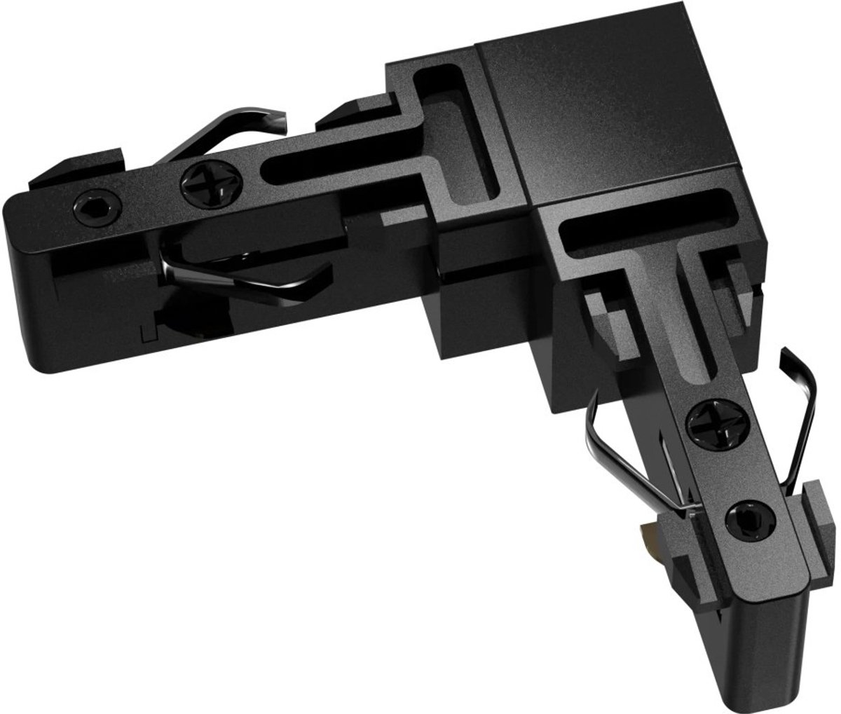 Micro Line L-connector zwart - hoekverbinding 90 graden voor het modulaire Micro Line railsysteem, aluminium, IP20