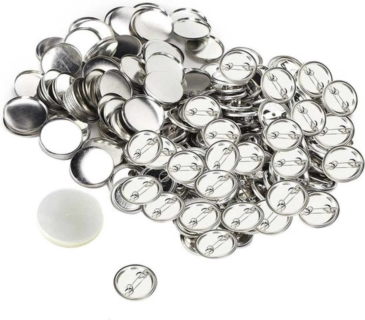 Set van 100 ambachtelijke badges voor het maken van knoopbadges, speldbadges en knopbadges, 25 mm en 32 mm opties