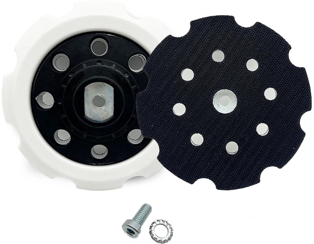 5-Inch Polijstschijf met 8 Gaten en M8 Schroef voor Orbitale Polijstmachine - Geschikt voor PO5000C, PO6000C en DPO600Z - Perfect voor Schuren en Polijsten van Diverse Materialen