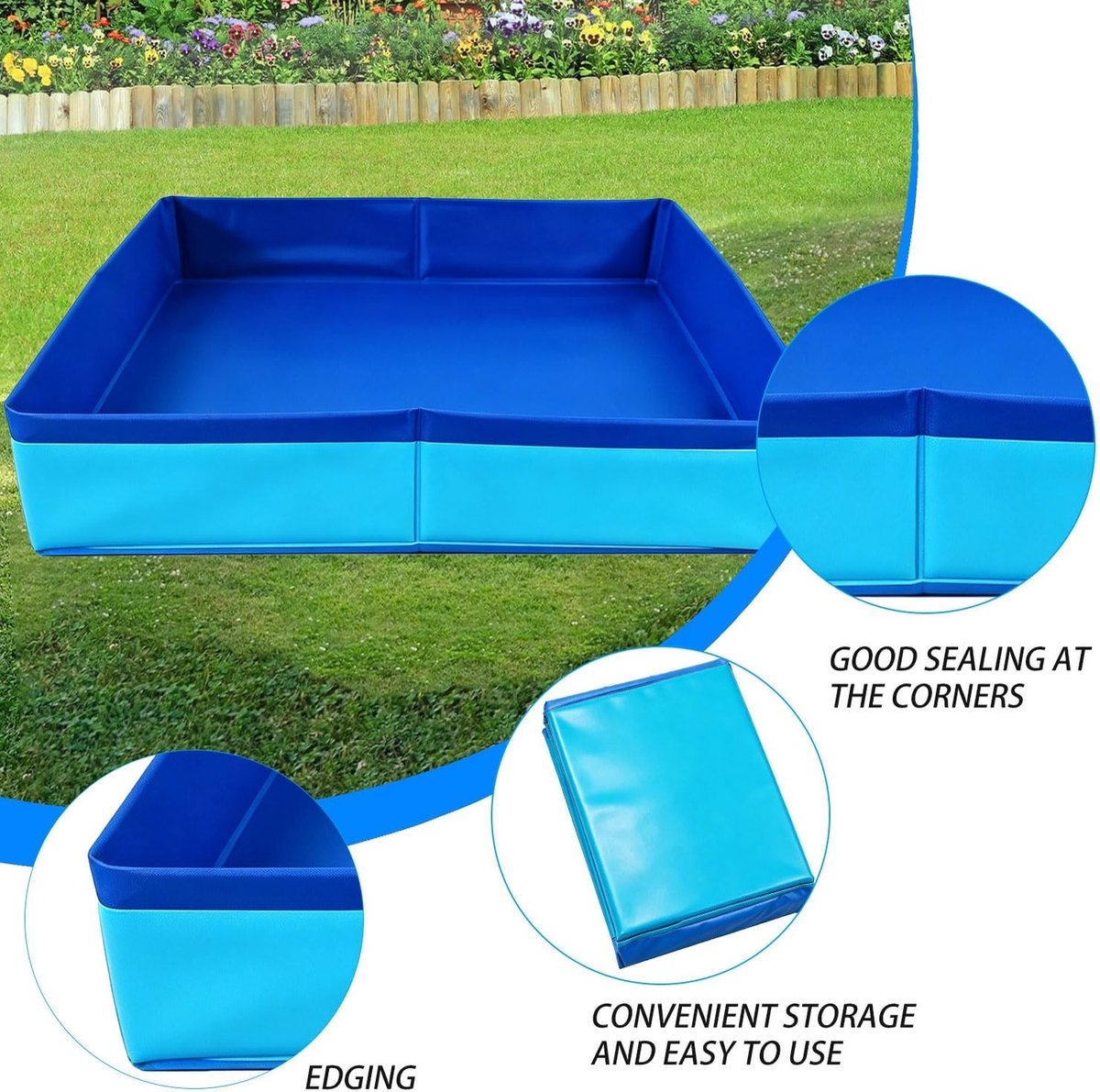 Opvouwbare Hondenbadkuip 50 x 50 x 10 cm - Scratch-Resistant Zwembad voor Puppies, Katten en Kleine Dieren