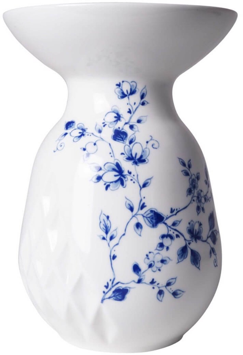 Heinen Delfts Blauw - Kraagvaas - Blauw Vouw - Keramiek - 25 cm