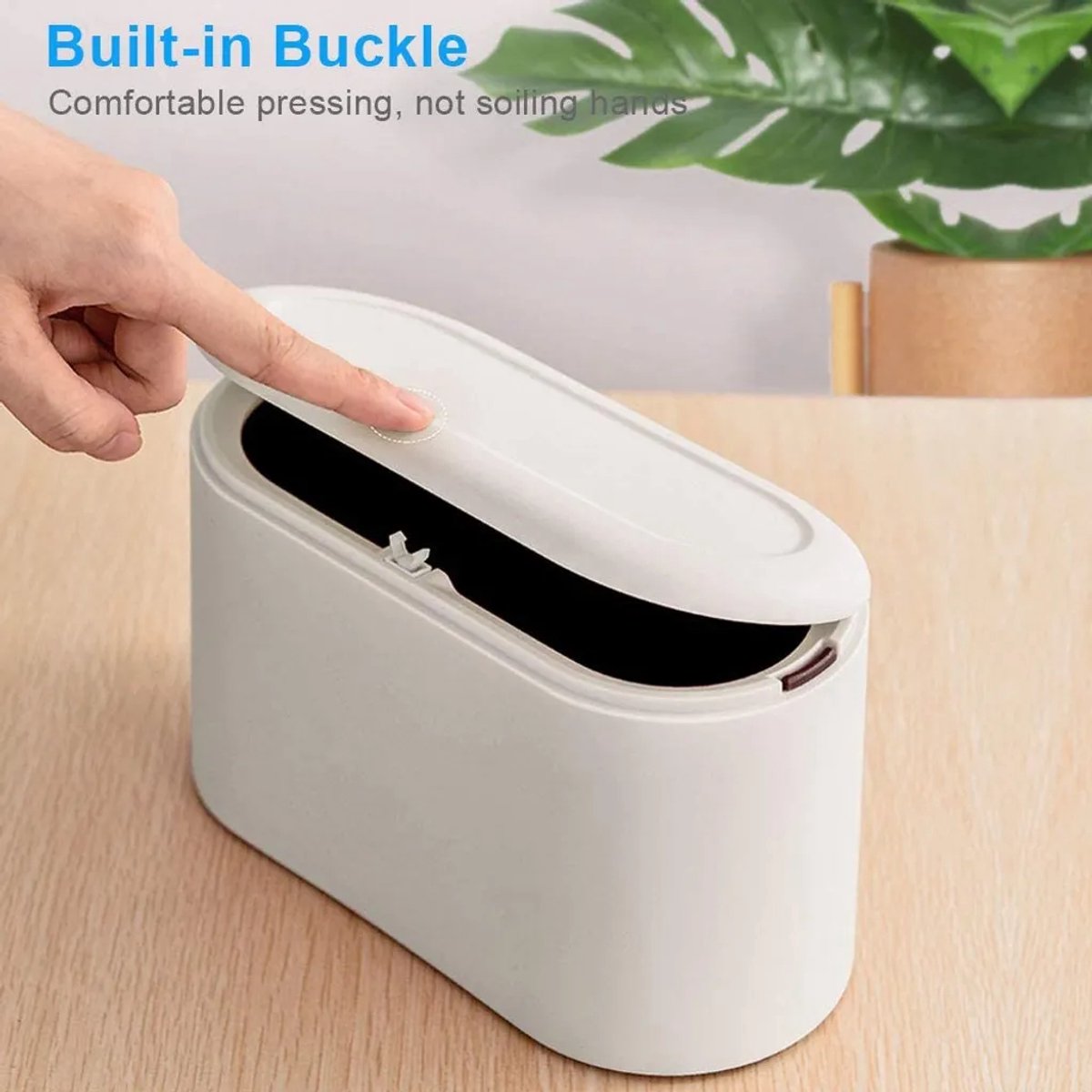 Mini prullenbak, bureauprullenbak, cosmeticaprullenbak Geschikt voor de badkamer, 1,5 liter (wit)
