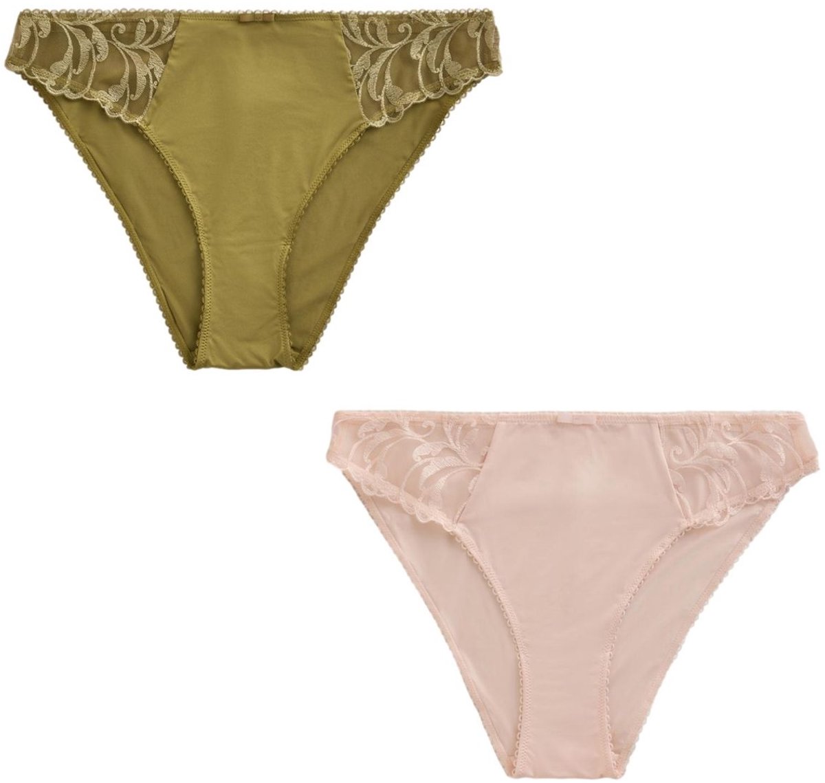Next - Dames - Set van 2 slips met borduursels - Groen