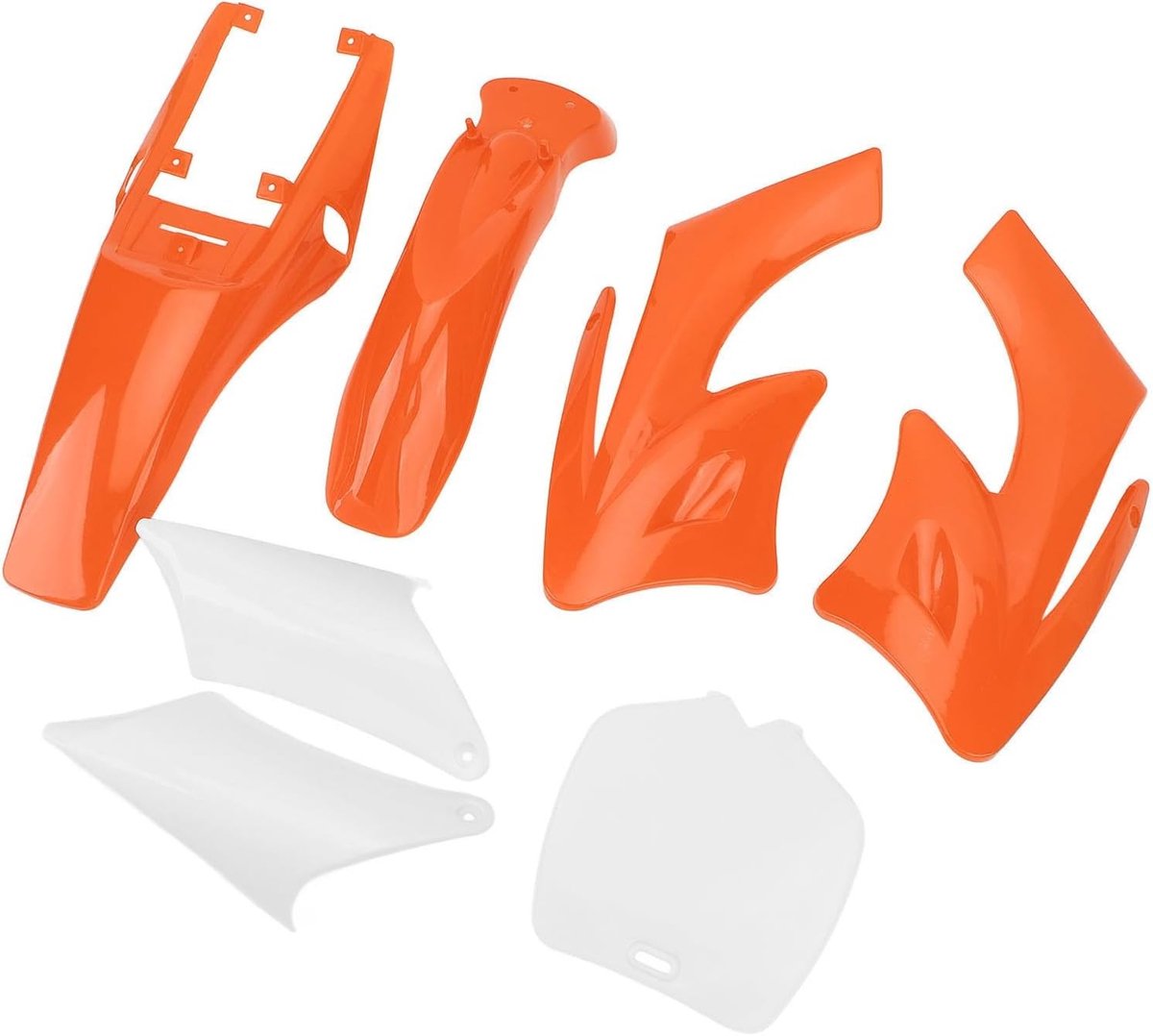 7 Stuks Kuipkit voor 2-takt Dirt Bikes, Schokbestendige Mudguard Vervanging, Eenvoudige Installatie en Verbeterde Bescherming (Oranje)