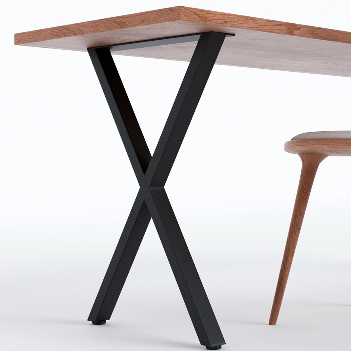 Duurzame metalen tafelpoten set van 2, H71xW45cm, X-vormige design voor stevige ondersteuning