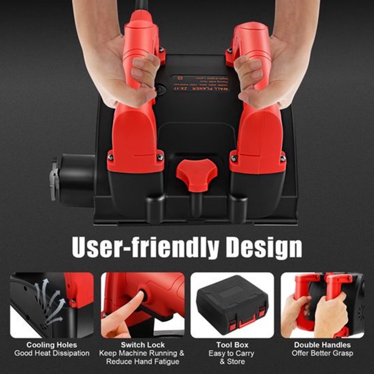 Betonslijpmachine - Rood - 1680W - 16 cm Freesbreedte - Muurfrees - Verstelbare Diepte