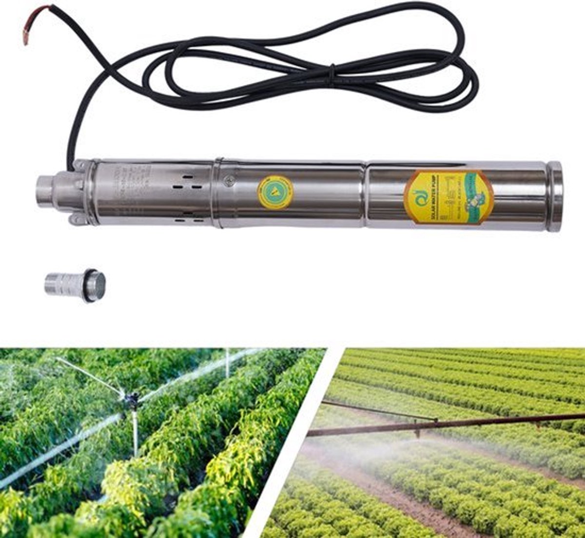 Dompelpomp Diepbron - 24V 370W - 2m3/u Debiet - Roestvrij Staal - Voor Irrigatie En Tuin
