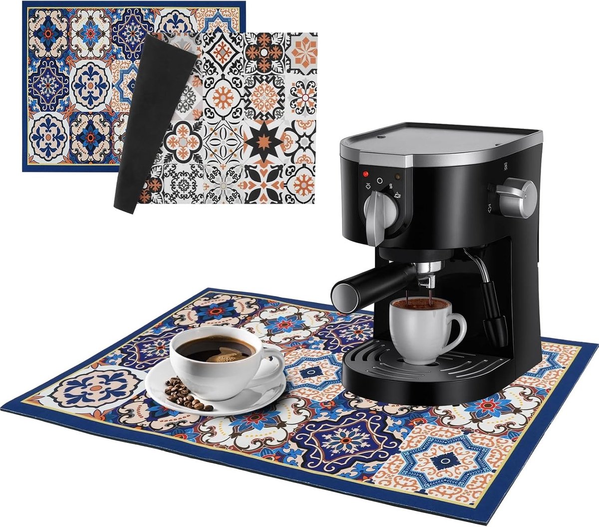 Koffiezetapparaat Druppelmat met Antislip Rubber Onderkant, Sneldrogend en Absorberend, 40 x 30 cm - Keukenaccessoires voor Bar en Koffiehoek