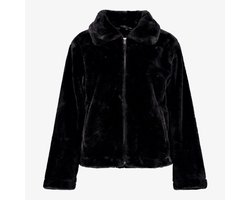 TwoDay dames winterjas van imitatiebont zwart - Maat S