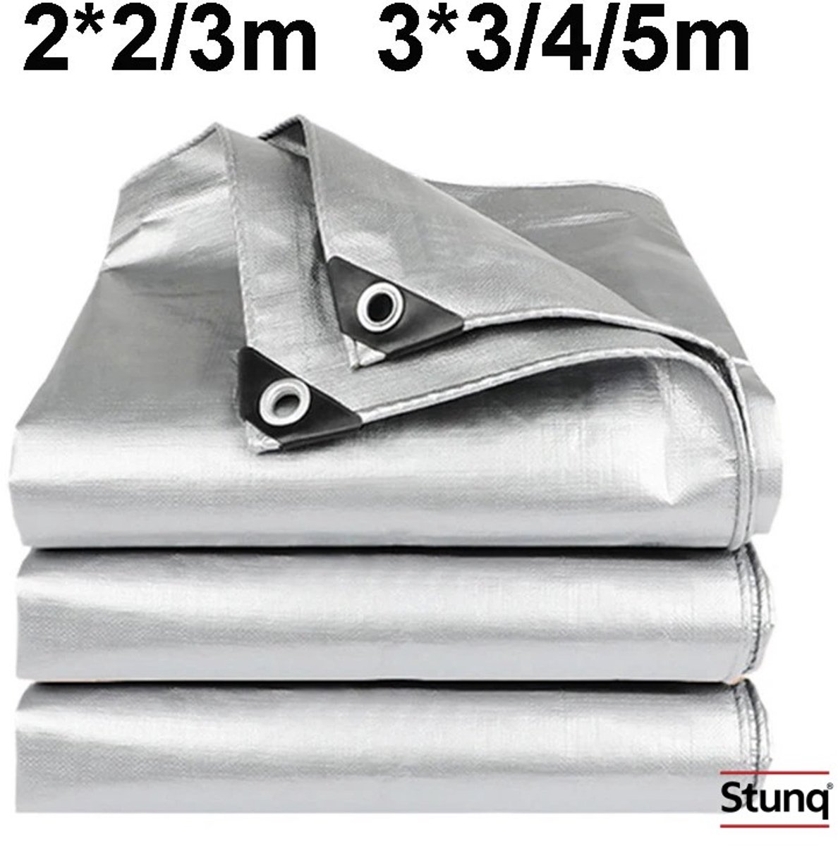 Stunq® Waterdicht Zeildoek Anti-UV Zilver 2x3m Multifunctioneel Luifel Regenhoes Buiten Camping