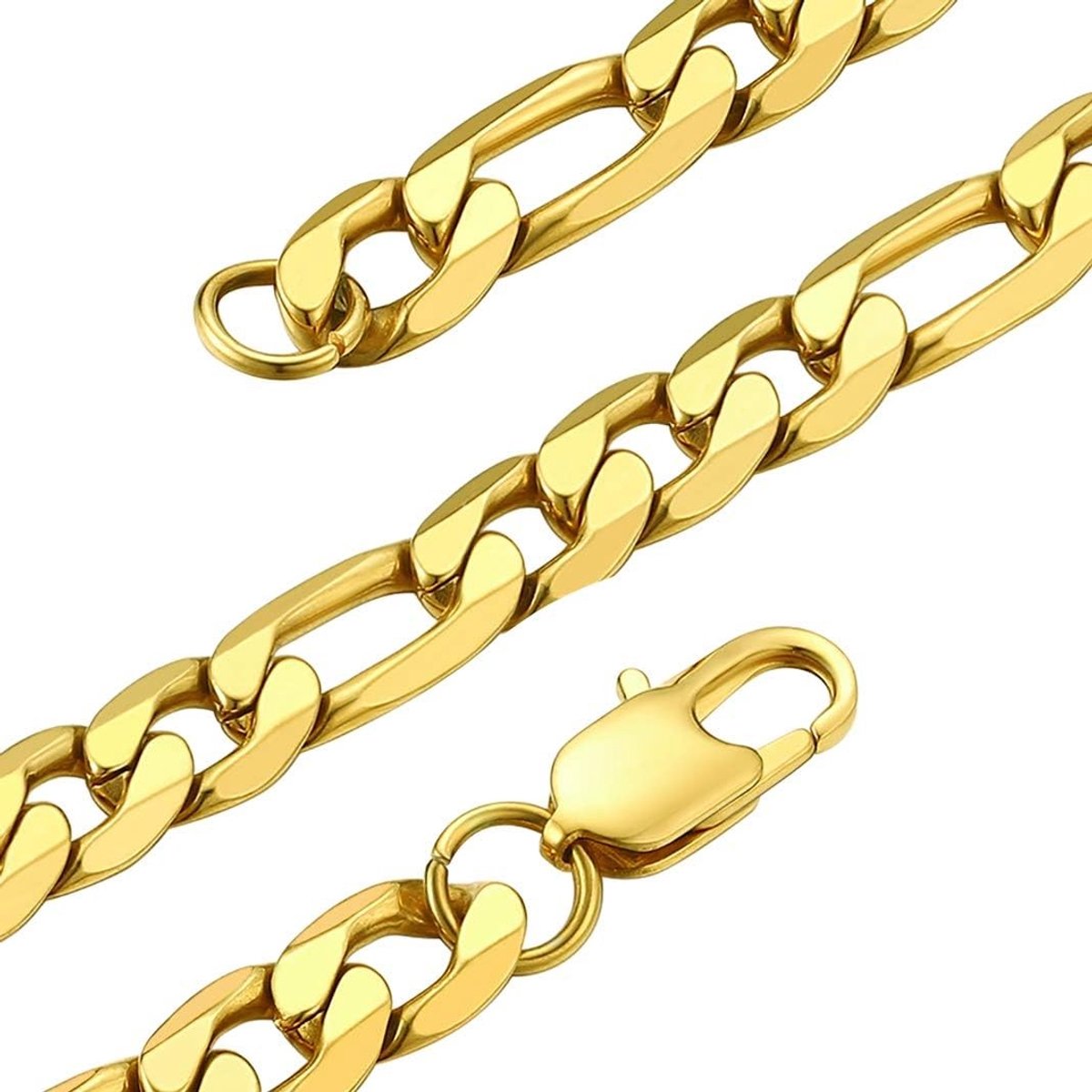 Figaro Ketting 4mm/6mm/9mm van 316L RVS voor Mannen en Vrouwen, Hip Hop Sieraden met Cadeauverpakking, Verkrijgbaar in Diverse Lengtes en Kleuren