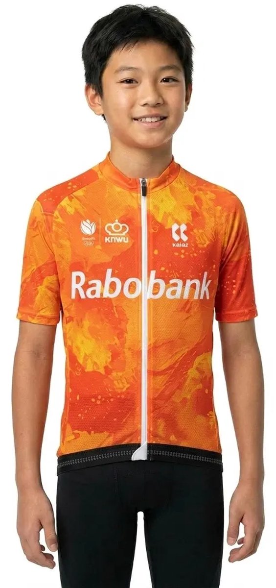 Kalas Knwu Z6 Korte Mouw Wielertrui Oranje 140 cm Jongen