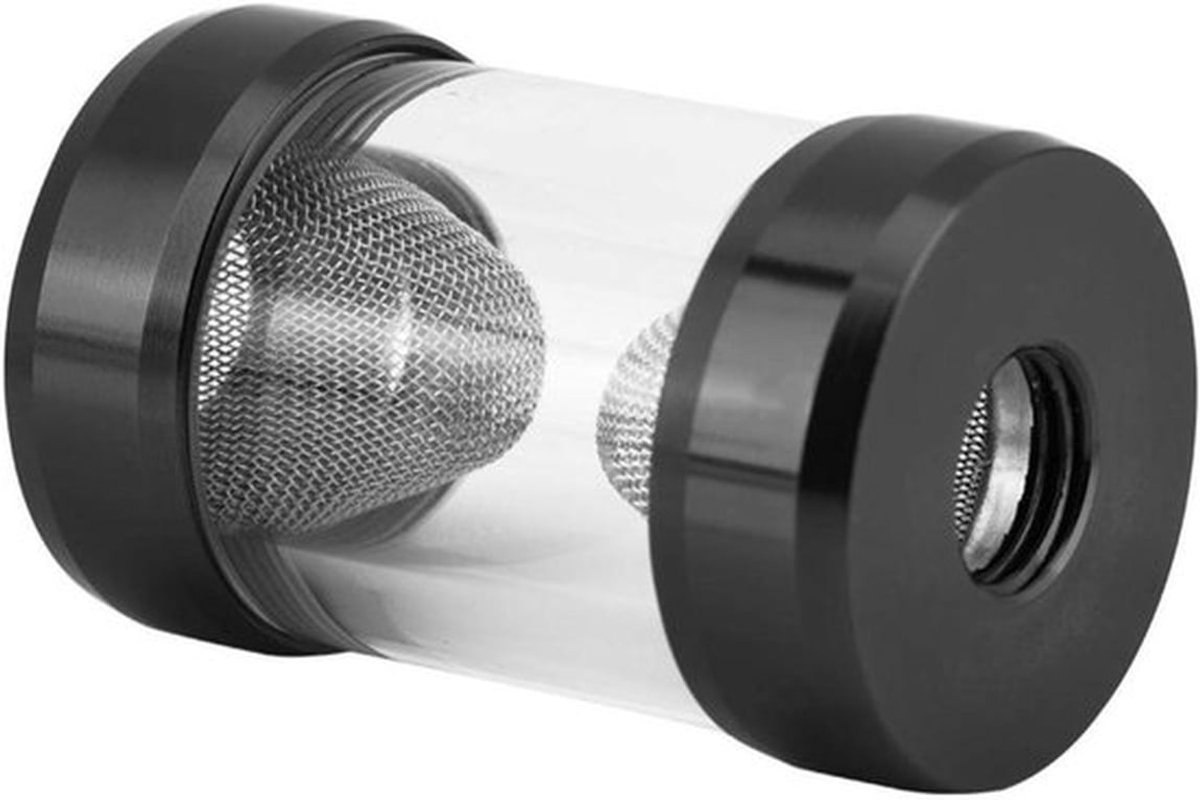 Interne Schroefdraad Waterkoelfilter met Fijn Zeef, Trechtervormig Koelsysteem Filter voor PC en Computerkoeling, Zwart