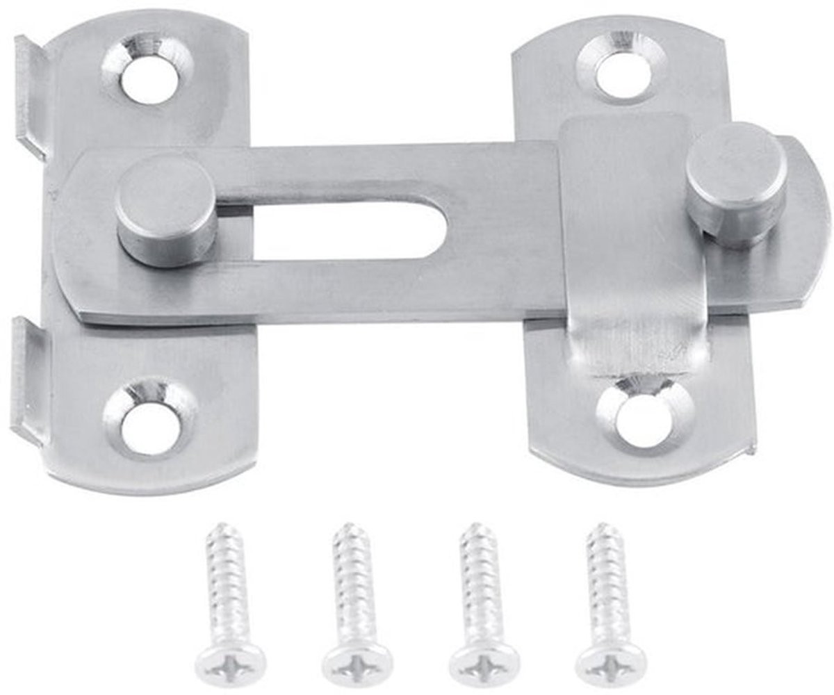Schuifdeurslot Rvs Veiligheid - Sluiting - Zilver - Met Schroeven - Geschikt voor Binnen- en Buitendeuren - Zilverkleurig Hasp Lock Klink 2.76x1.97inch.