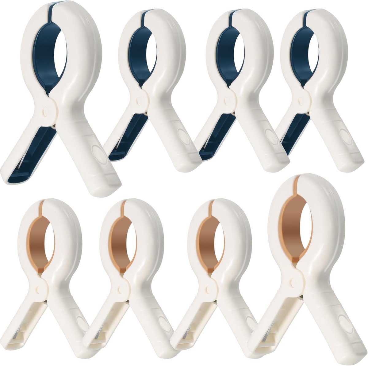 8-delige set - Extra groot - Kruissteek quiltclip - Winddicht - Naadloze kledingdroogclip - Houdt kleding vast tijdens het drogen - 10,2*7,3 cm - Gemengde kleuren