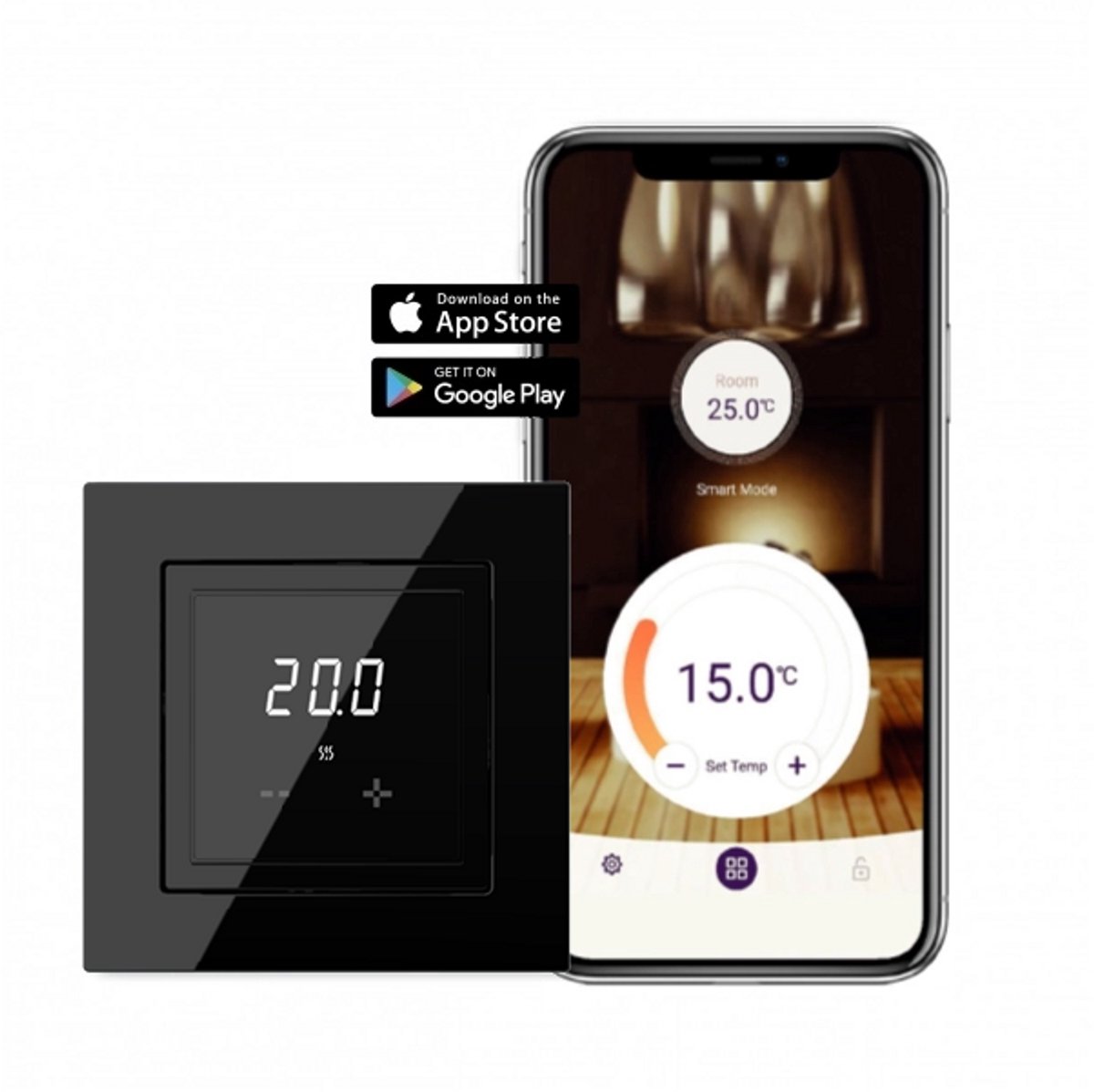ET44 WiFi Klokthermostaat, RAL 9011 (Grafietzwart) thumbnail 3