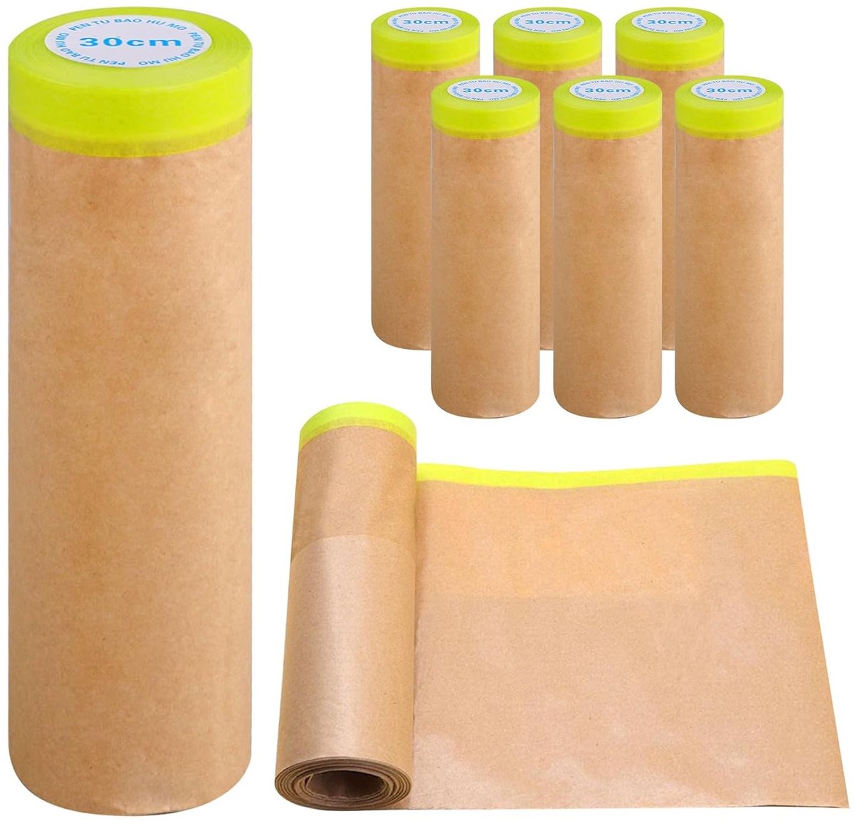 Zelfklevend Schilderpapier, 6 Rollen van 30 cm x 15 m, Perfect voor Schilderwerk en Renovaties, Ideaal voor Bescherming en Afplakken