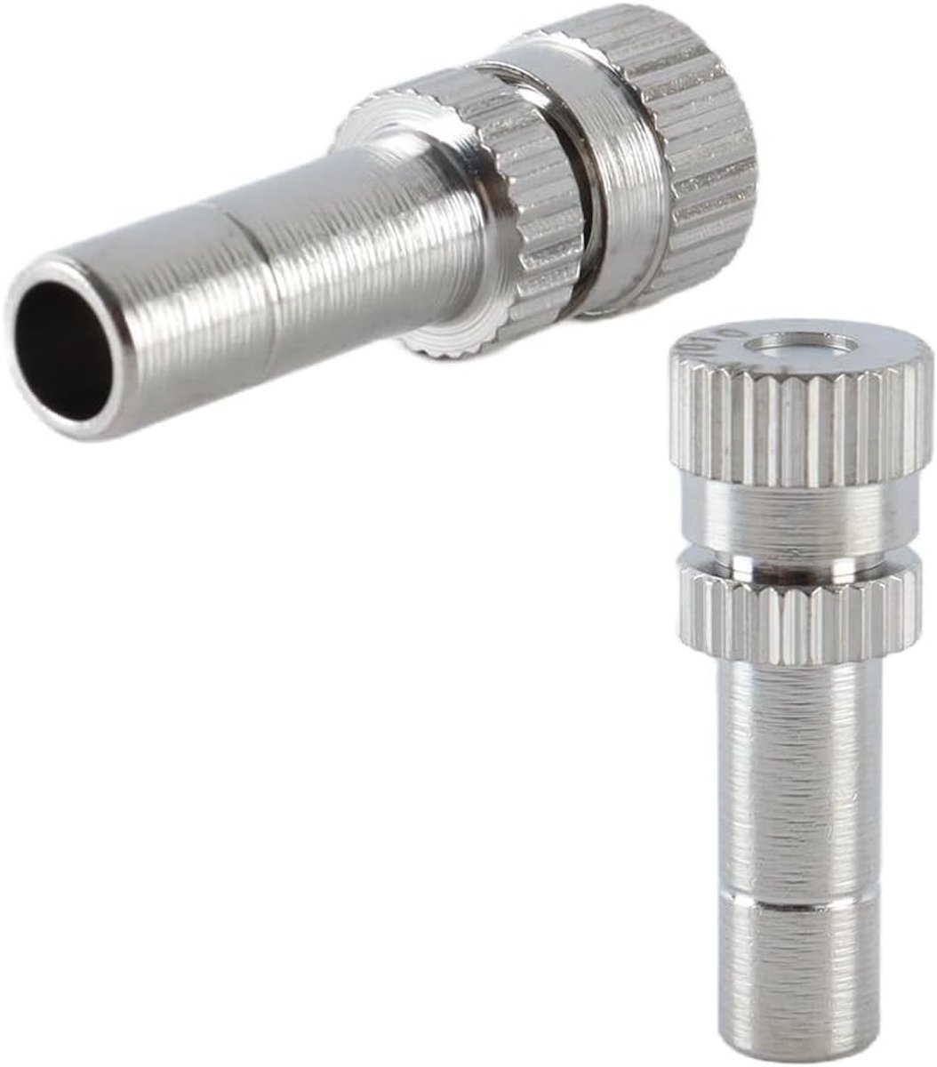 Set van 10 Messing Mist Nozzles voor Laag Druk Koelsystemen en Verneveling (0.7mm) - Ideaal voor Tuin, Serre en Buitengebruik