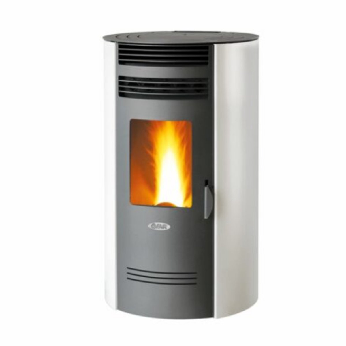 Fair BIO 80Q Pelletkachel 8 kW – Rond Design – Hoog Rendement – Programmeerbaar – Voorventilatie – Wit – Verwarmt tot 240 m³