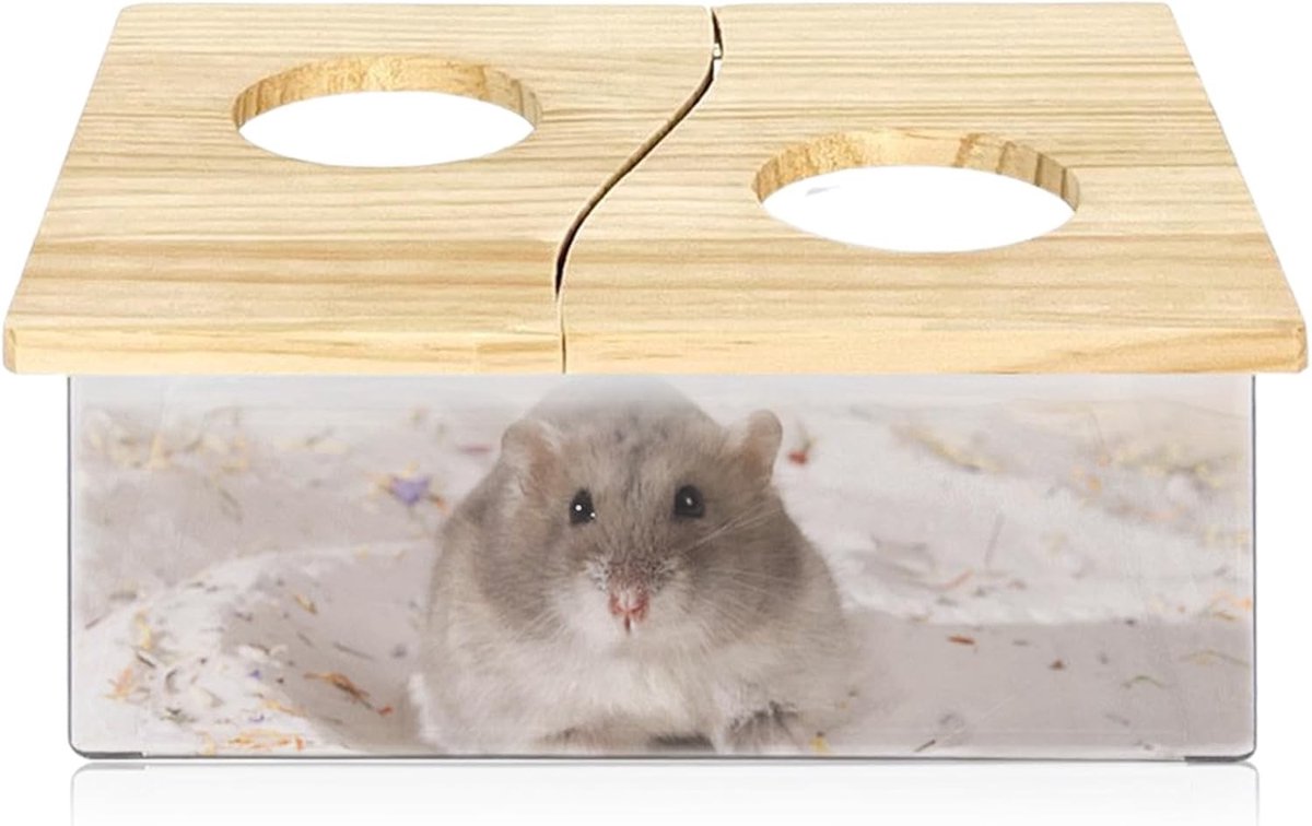 Hamster Toilet en Sand Bath Box voor Muis en Lemmingen - Transparante Acryl Container met Verwijderbaar Zand voor Optimaal Comfort
