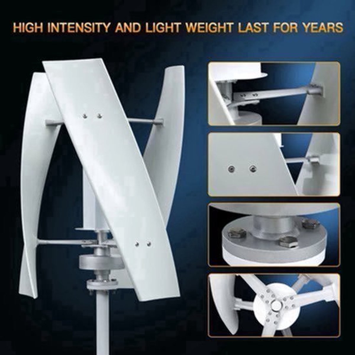 Verticale Windturbine – Horizontale Windmolen – Mini Windgenerator – Windkracht Turbine – 2000W Vermogen – 12V - LCD Hybride Controle