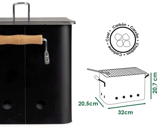 Barbecue Draagbare Met handvatten Ijzer (20,5 x 20,7 x 32 cm) van BBQ Classics — afbeelding 2