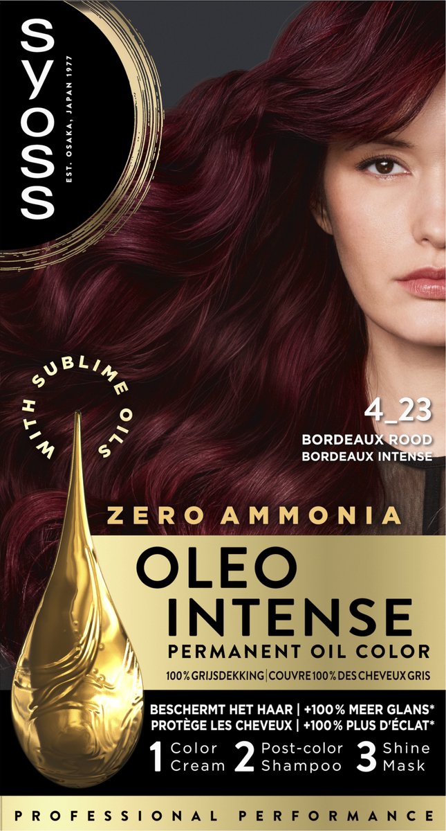 Bol.com Syoss Oleo Intense 4-23 Haarverf - Bordeaux Rood - Permanente Haarkleuring - Ammoniakvrij - Met Voedende Oliën - 100% Gr... aanbieding