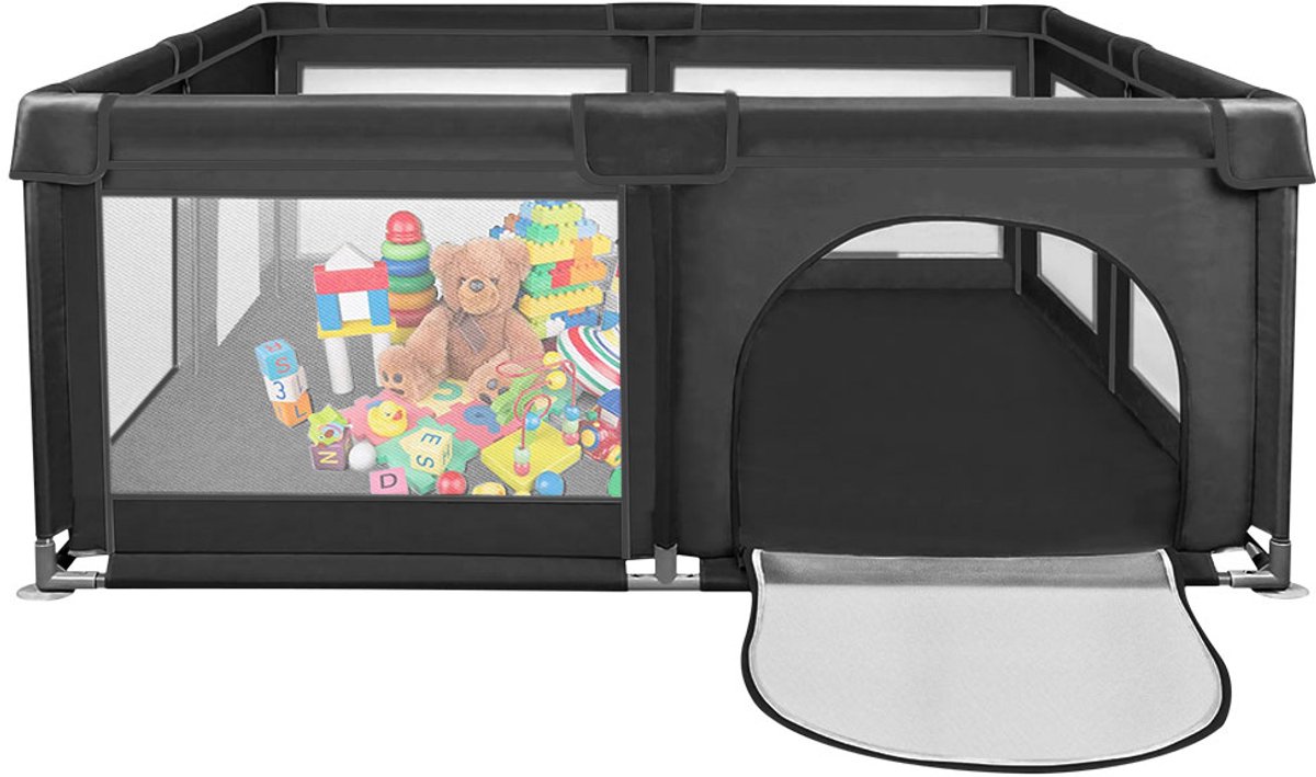 PIPIPOXER Baby Grondbox – Babybox 120x120 cm - Speelmat –Kinderbox - Speelbox– Inclusief Speelmat & 50 Speelballen- Kruipbox Playpen - Basket – Groente