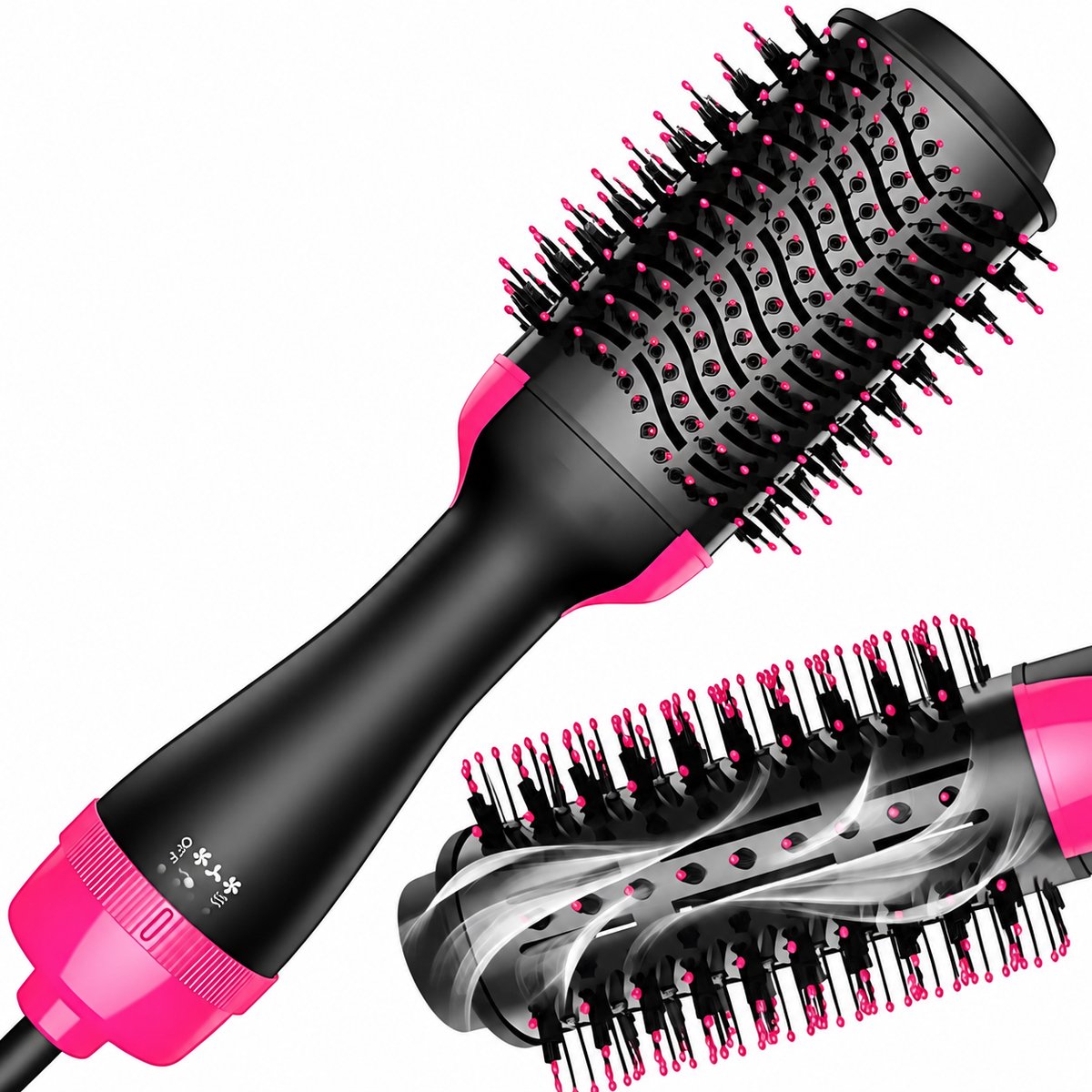 4-in-1 Föhnborstel 1200W – Heteluchtborstel, Haardroger, Stijltang & Krulborstel – Volumeborstel Haarstyler – Zwart