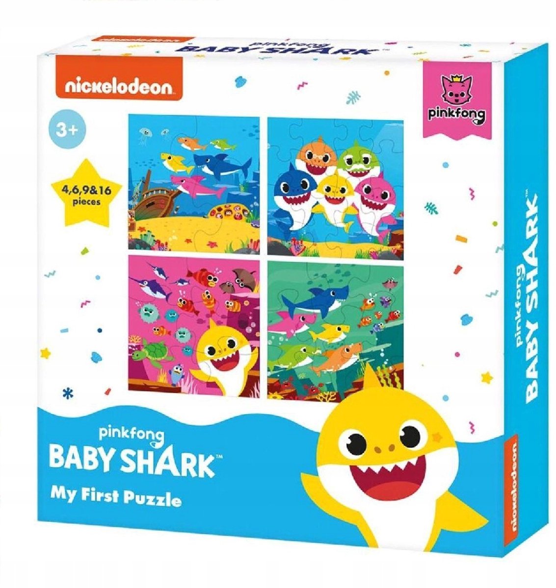 Baby Shark Puzzel 4-in-1 - Eerste Puzzels voor Kinderen