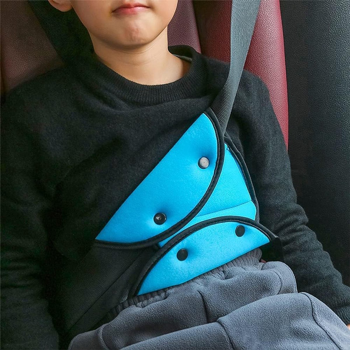 Universele autogordelversteller voor kinderen, autogordelbeschermer, driehoekige verstelriem, positioneerder, gordelkussen voor reizen en slapen