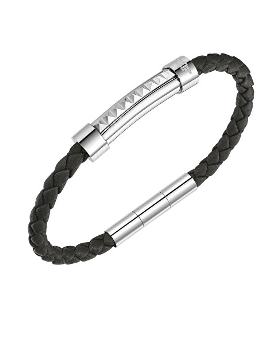 Police Geometric Metal Armband Zilver Man