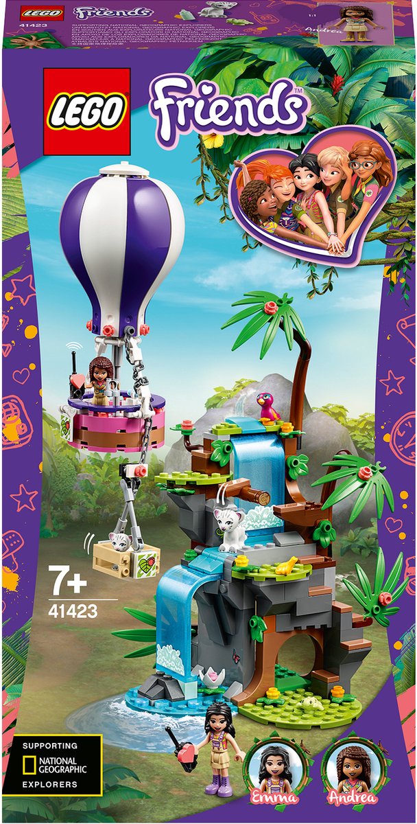 LEGO Friends Tijger reddingsactie luchtballon in jungle 41423
