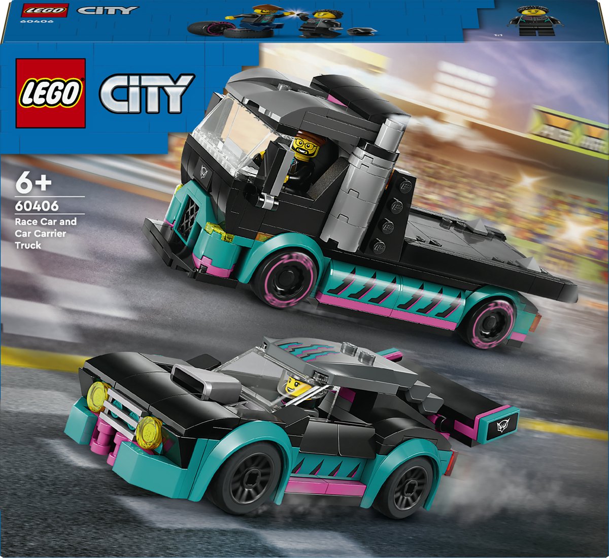 Bol.com LEGO 60406 City Raceauto en transporttruck Speelgoed Auto en Vrachtwagen voor Kinderen aanbieding