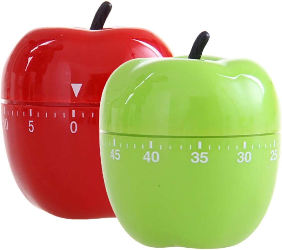 Kookwekker - Timer - Eierwekker - time timer - keukenwekker - keuken timer - 2 stuks - keukentimer - kookwekker kind - eiertimer - Ei wekker - Ei timer - eietimer - Eieren wekker - Mechanische timers - Rood + Groen - Geschikt voor Bakken, Koken