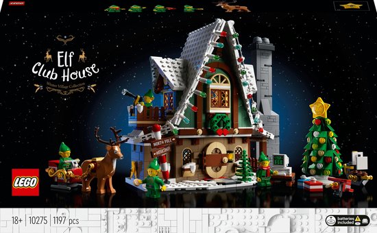 LEGO® Elf Clubhuis (10275) modelbouwset om neer te zetten; haal herinneringen aan kerst op met dit feestelijke project, een fantastisch cadeau voor volwassenen en gezinnen die graag creatief bezig zijn (1197 onderdelen)