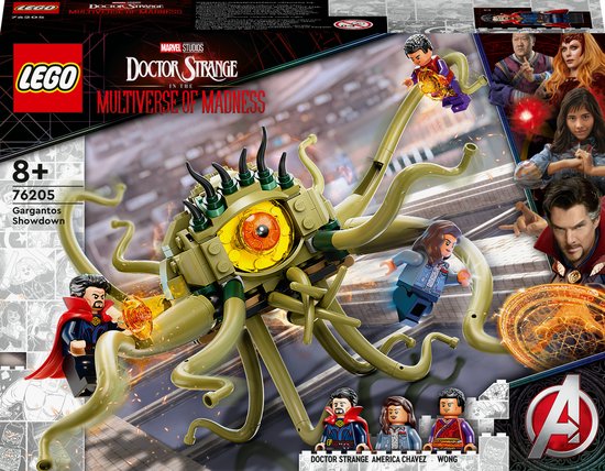 LEGO® Marvel Gargantos duel 76205 bouwset; monsteractie met 3 minifiguren – Doctor Strange, Wong en America Chavez – en een octopusachtig monster met beweegbare tentakels, voor kinderen vanaf 8 jaar (264 onderdelen)