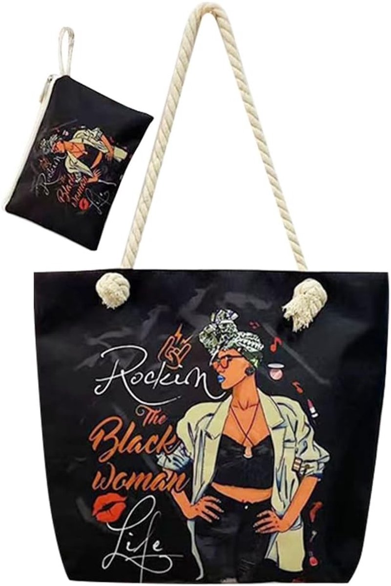 Grote Herbruikbare Shopper Dames Strandtas met Etui - Casual Weekendtas, Opvouwbare Schoudertas voor Winkelen en Reizen