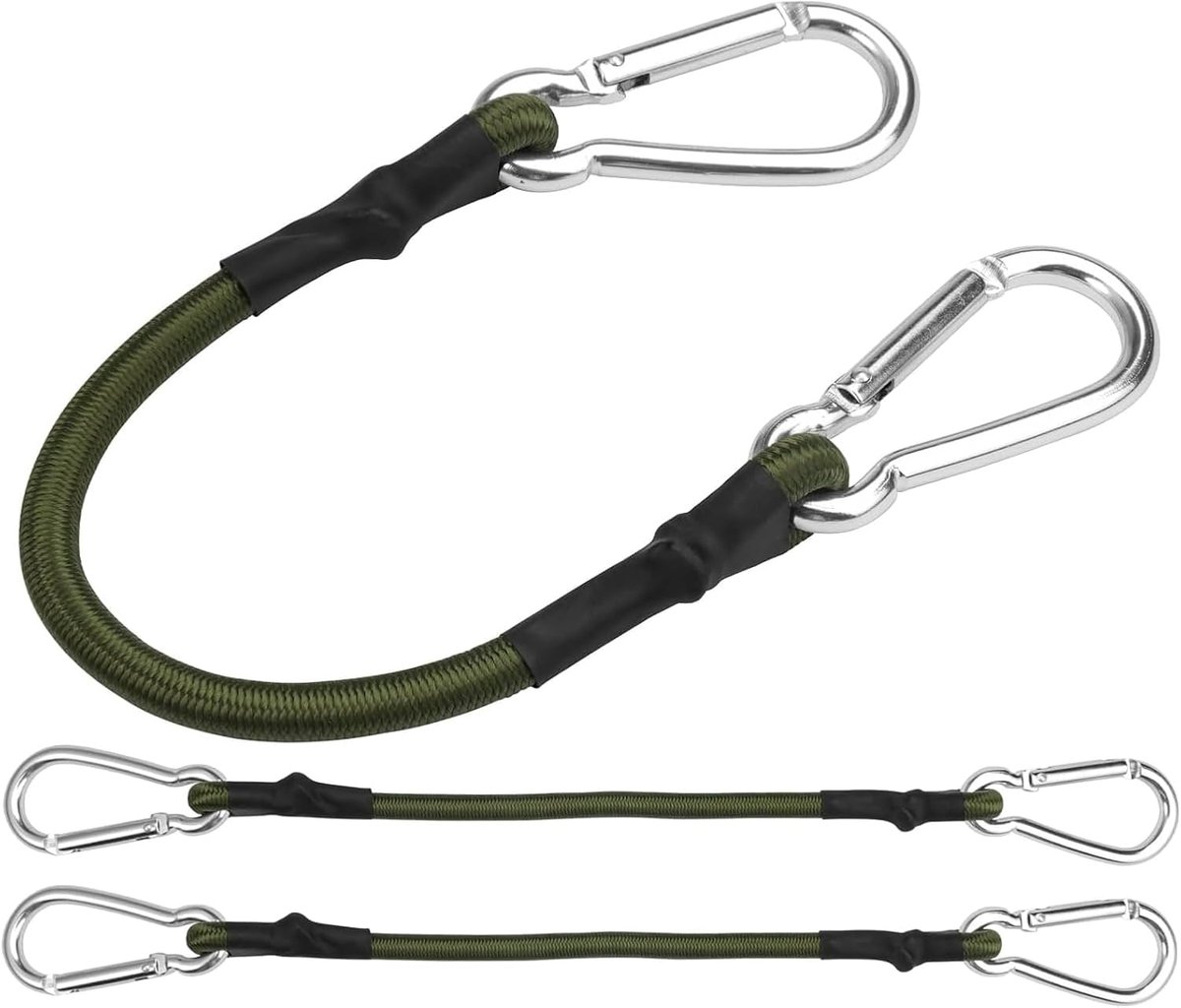 3 stuks- spanbanden- Elastische Bagageriemen- fietsriempjes- spanbanden Groen - spanbanden kort-spanbanden fiets-spanbanden motor-Bevestigingsriemen- Eenvoudige bevestiging- Voor bestelwagens, fietsen, aanhangers, bagage-30cm