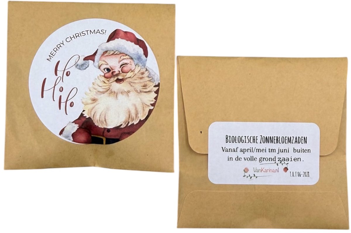 10 zakjes gevuld met zonnebloemzaden, Tekst, Merry Cristmas, Prettige Kerstdagen en een Gelukkig Nieuwjaar, kleine attentie, kleine kerstkadootjes, attentie collega's, bloemetje, vrolijk, green gift, bloemenzaden zakjes, mini zadenzakjes,