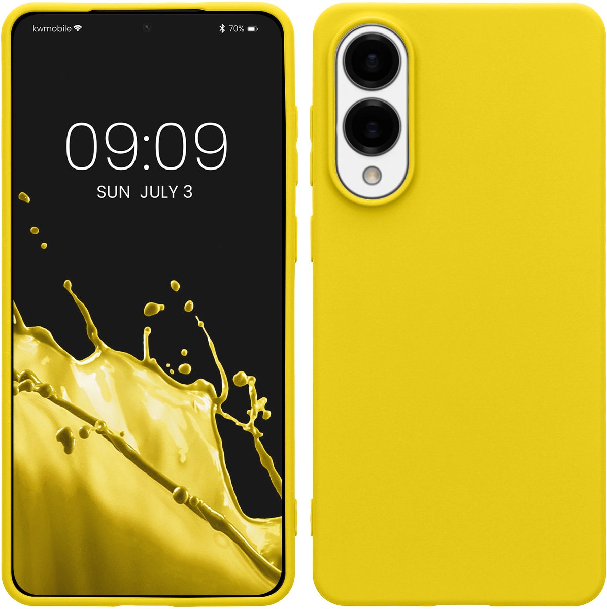 kwmobile telefoonhoesje geschikt voor Samsung Galaxy S25 Edge - Hoesje voor smartphone - Back cover in stralend geel