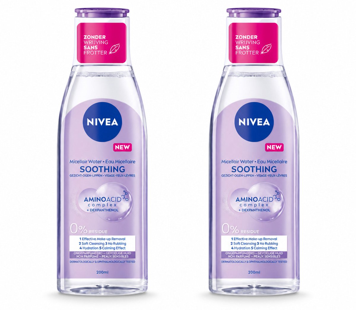 2 x NIVEA - Micellair Water - Gevoelige Huid - Anti-Restant - Verwijdert Waterbestendige Make-up - 200 ml - Bulkverpakking - 2 stuks